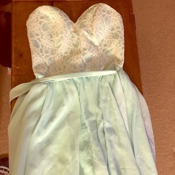 Turquoise Mori-Lee bridesmaid dress - Picture 2 of 6